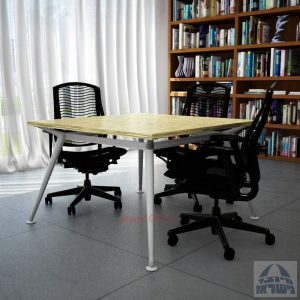 שולחן ישיבות מרובע דגם Spider רגל כסופה